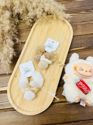 کش مو پولیشی خرگوش پاپیونی کرم و سفید